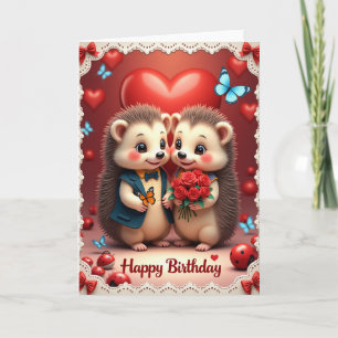 Carte de scène d'anniversaire sucrée et piquante