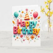 Carte de scène d'anniversaire vibrante (Fleur jaune)