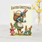 Carte de scène de célébration de lapin (Fleur jaune)