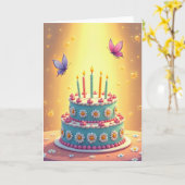 Carte de scène de dessert de célébration (Fleur jaune)