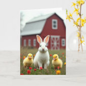 Carte de scène de ferme de printemps pour amis (Fleur jaune)