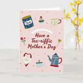 Carte de scène de fête des mères Tea Riffic (Fleur jaune)