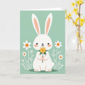 Carte de scène de fleur de lapin mignon (Fleur jaune)