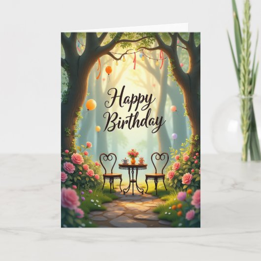 Carte de scène de jardin d'anniversaire (Devant)