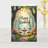 Carte de scène de jardin d'anniversaire (Fleur jaune)