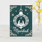 Carte de scène de Nativité Feliz Navidad (Fleur jaune)