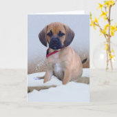 Carte de scène de neige de Puggle (Fleur jaune)