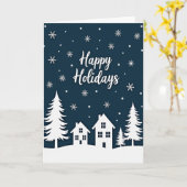Carte de scène de neige pour les fêtes (Fleur jaune)