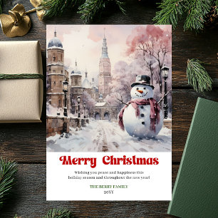 Carte de scène de Noël rustique élégante vintage v