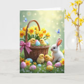 Carte de scène de panier printanière (Fleur jaune)
