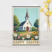Carte de scène de Pâques joyeuses (Fleur jaune)
