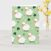 Carte de scène de prairie avec des moutons mignons (Fleur jaune)