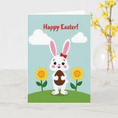 Carte de scène de printemps de lapin (Fleur jaune)