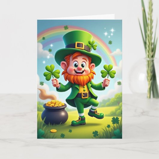 Carte de scène de trèfle de lutin (Devant)