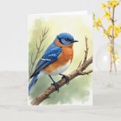 Carte de scène d'oiseau tacheté (Fleur jaune)