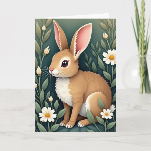 Carte de scène florale Fawn Friend (Devant)