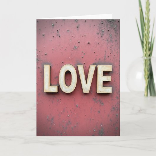 Carte de scène rustique Love Blocks (Devant)