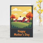 Carte de scène rustique pour la fête des mères (Fleur jaune)