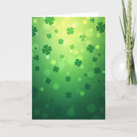 Carte de scène verte Lucky Shamrocks (Devant)