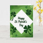 Carte de scène verte pour la Saint-Patrick (Fleur jaune)