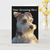Carte de Schnauzer miniature (Fleur jaune)