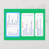 carte de score (Dos)