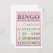 Carte de score de Bingo rose (Devant / Derrière)