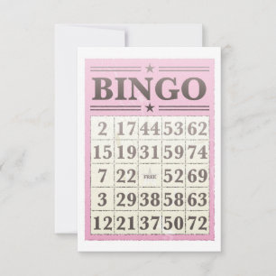 Carte de score de Bingo rose
