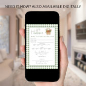 Carte de score de dégustation de vin Gingham Marke