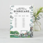 Carte de score de golf d'anniversaire Par-Tee | 18 (Debout devant)