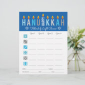 Carte de score du jeu Hanoukka Bunco Party (Debout devant)