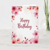 Carte de script à fleurs rayées (Devant)