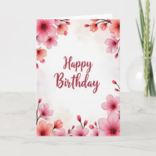 Carte de script à fleurs rayées (Devant)