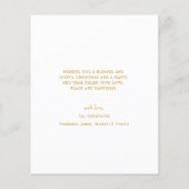 Carte de script Arche d'or de Noël photo budget (Dos)