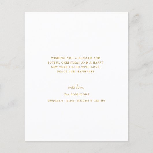 Carte de script Arche d'or de Noël photo budget (Dos)