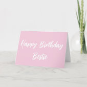 Carte de script blanc moderne rose heureux anniver (Devant)