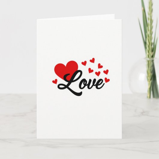 Carte de script Cœurs d'amour rouges (Devant)