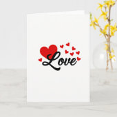 Carte de script Cœurs d'amour rouges (Fleur jaune)