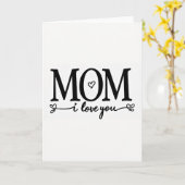 Carte de script de cœur de maman serif (Fleur jaune)