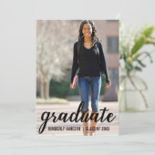 Carte de script de Faire-part de diplôme photo mod (Debout devant)