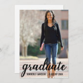 Carte de script de Faire-part de diplôme photo mod (Devant / Derrière)
