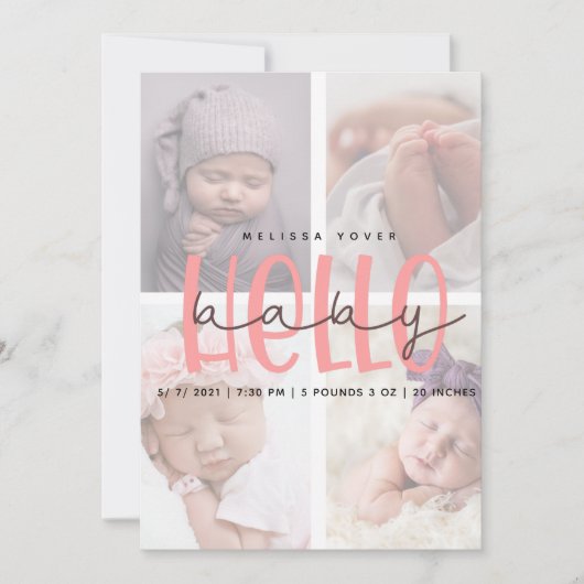 Carte de script de fille d'annonce de naissance ro (Devant)