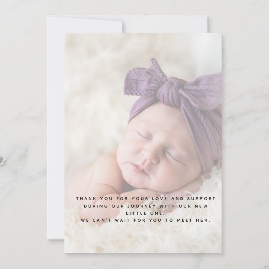 Carte de script de fille d'annonce de naissance ro (Dos)