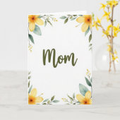 Carte de script de maman Olive Green (Fleur jaune)