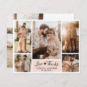 Carte de script de Mariage de Collage de Photo Bud (Devant / Derrière)