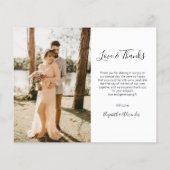 Carte de script de Mariage de Collage de Photo Bud (Dos)