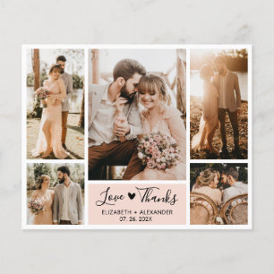 Carte de script de Mariage de Collage de Photo Bud