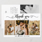 Carte de script de Mariage de Collage de Photo Bud (Devant / Derrière)