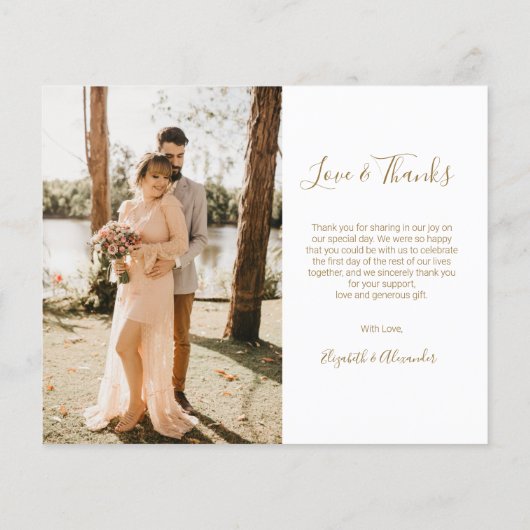 Carte de script de Mariage de Collage de Photo Bud (Dos)