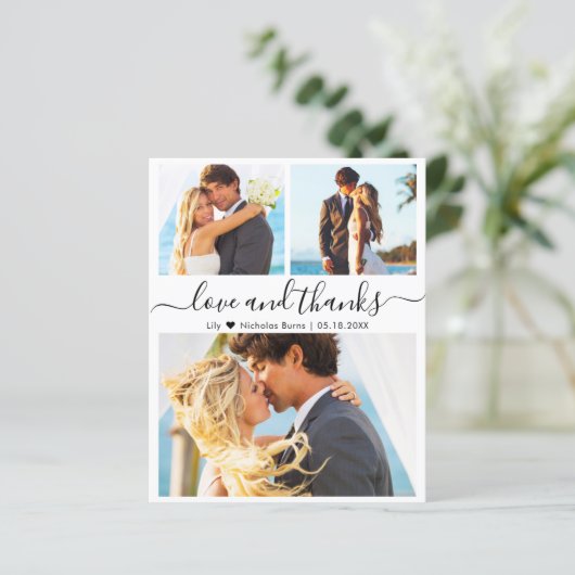 Carte de script de Mariage de Collage de Photo Bud (Debout devant)